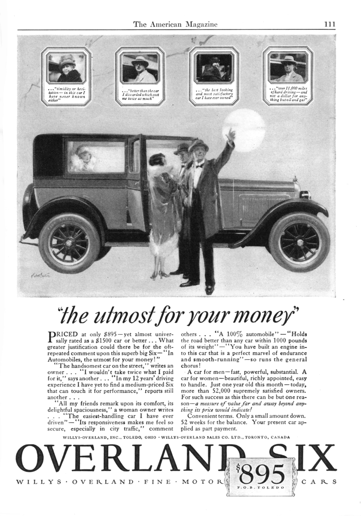 1926 Overland Auto Advertising